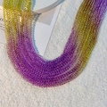 Vue macro de perles en cristal facetté avec effet de dégradé de couleurs vives - 3mm (Env. 110 pcs/fil) / Dégradé Jaune Violet