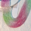 Perles de cristal facettées avec dégradé rose et vert pour création de bijoux - 3mm (Env. 110 pcs/fil) / Dégradé Vert Rose