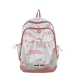 Zaino chic rosa e bianco con motivo marmorizzato per donna e ragazza - Rosa