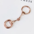 Elegante roségouden paardenbit metalen gesp voor sjaals en riemen in hoogglans afwerking - Roségouden Hoefijzerbit