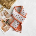 Sciarpa in maglia double-face a pois arancione e grigio per l'autunno e l'inverno - Pois Arancio Rosso