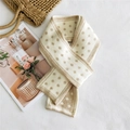 Sciarpa lunga in maglia con base beige e pois marrone chiaro per il caldo inverno - Pois Cachi Beige