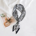Écharpe étroite en soie à motif zèbre, idéale comme bandeau chic ou foulard de cou - Lettres Zèbre Bord Noir