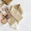 Sciarpa in maglia a pois nei toni avena e crema per lo styling autunno inverno - Linea Tratteggiata Cachi