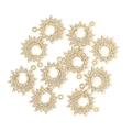 Set de 10 dijes de sol y luna dorados con diamantes de imitación para joyería artesanal - Estilo Sol y Luna (P-094-Dorado)