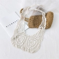 Scialle all'uncinetto in pizzo beige con motivo floreale e bordo smerlato rifinito - 125cm / Beige