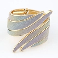 Bracelet manchette punk doré avec ailes d'ange à paillettes dégradées pour femmes - Tout Multicolore