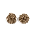 Bohemian style beaded ball stud earrings in vintage gold seed bead finish - Matte Gold