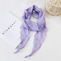 Écharpe élégante en coton et lin violet avec texture plissée et forme de losange - Violet