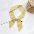 Élégant foulard étroit à carreaux vichy jaune et blanc en ruban de polyester - Carreaux Jaunes