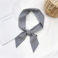 Écharpe étroite à carreaux vichy noir et blanc, accessoire de mode polyvalent - Carreaux Noir