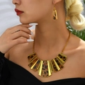 Set di gioielli leopardati in stile bohémien con collana spessa e orecchini coordinati - Stampa leopardata