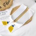 Manicotti protettivi solari in seta di ghiaccio bianca con motivo ananas e foro per pollice - Ananas (Bianco)