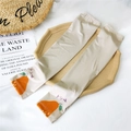 Beige cooling arm sleeves with orange pear print and Japanese text for sun protection - Pear (Beige)