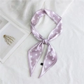 Foulard sottile in seta viola a pois con eleganti estremità a punta rifinite - Pois Viola e Bianco (6 Pois Curvi Viola)