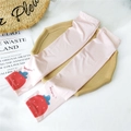 Pink ice silk cooling arm sleeves with strawberry pattern for summer sun protection - Carrot (Pink)