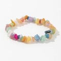 Handmade elastic bracelet with natural colorful irregular agate crystal stone chips - Multicolor (Mixed Gravel)
