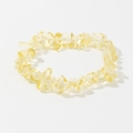 Macro detail of natural irregular yellow citrine stone beads on elastic bracelet - Bright Yellow (Citrine)