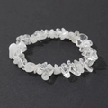 Macro detail of natural clear quartz chips elastic bracelet on black background - Clear Quartz (Pure)