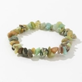 Detailed view of irregular natural crystal stone beads on a stretch bracelet - Mixed Colors