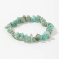 Pulsera de piedra amazonita natural con astillas verde menta sobre fondo blanco puro - Amazonita Azul-Verde (2)