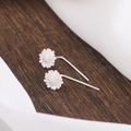 S925 sterling silver floral stud earrings with intricate petal texture and metallic finish - Daisy Style (236)