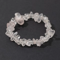 Elegant beaded bracelet featuring translucent pink and white crushed quartz crystals - Rose & Clear Quartz (13)