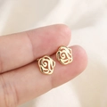 Elegante gouden roos oorknopjes van S925 zilver, minimalistische bloemen sieraden voor dames - Goud (243)