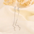 Elegante S925 sterling zilveren kwastjes oorbellen met fonkelende witte zirkonia's - Dubbele Ring Zirkoon Stijl (A41)