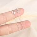 Eleganti orecchini a catenella con rosa in argento S925 per donna gioielli raffinati - Argento
