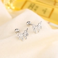 S925 sterling silver butterfly stud earrings with liquid metal lava texture and screw back - Lava Liquid Butterfly Style (c86)