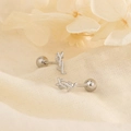 S925 sterling silver YL letter stud earrings with screw back and textured finish - Letter YL Design (C91)
