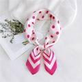 Chic pink polka dot and chevron pattern satin silk neck scarf for women stylish accessory - Rose Red Polka Dot Frame