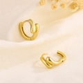 Orecchini a cerchio moderni in argento S925 opaco dorato con un design incrociato unico - Oro
