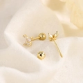Elegant gold butterfly screw back stud earrings with marquise cut cubic zirconia stones - Butterfly Shape (C103) / Gold