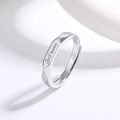 Anello geometrico aperto in argento S925 con incisione Je t'aime per coppie - Stile da Donna (B3)