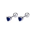 Blaue herzförmige Edelstein-Ohrstecker mit sicherem Schraubverschluss für Damen - Blau (C113)