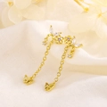 Elegantes pendientes dorados de mariposa con borlas y circonitas en tela suave - Dorado (A144)