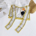 Cartoon figure ice silk shawl in yellow and white with stylish hand-painted art pattern - Woman in Mirror (2)