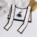 Ice silk sunscreen shawl featuring cartoon girl illustration and contrast trim detail - Lonely Ballet (5)