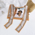Ginger cartoon figure print ice silk shawl with elegant knot styling for sun protection - Architecture Girl (7)