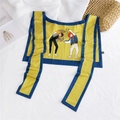 Ice silk sun protection shawl featuring yellow and navy cartoon illustration design - Street Dance (9)