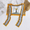 Cartoon girl and mushroom print ice silk shawl scarf with yellow border for women - Mushroom Umbrella Girl (13)