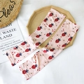 Pink ice silk arm sleeves with strawberry pattern and lucky text in summer style - Strawberry Floral