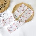 White ice silk cooling sleeves with cute floral patterns and Good Luck text - Floral Good Luck