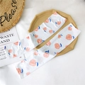 Summer cooling arm sleeves featuring a cute white peach print for sun protection - Heart Apple