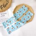 Light blue ice silk sun protection sleeves with pineapple print and thumb hole design - Pineapple Donut