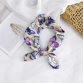 Elegant beige silk square scarf with colorful butterfly print and smooth texture - 50cm x 50cm / Khaki Butterfly
