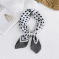 Polka dot and heart pattern cotton linen scarf in white for women tied elegantly - Dots & Hearts White