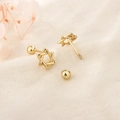 Minimalist gold hexagram star stud earrings with secure screw back design for women - Gold (C156)
